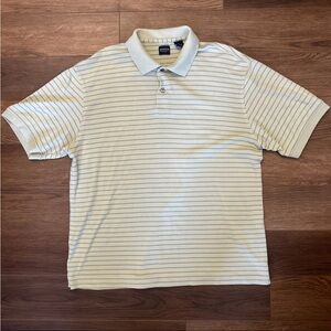 Arrow Polo Shirt Light Green Striped Cotton Rayon Short Sleeve Vintage Retro